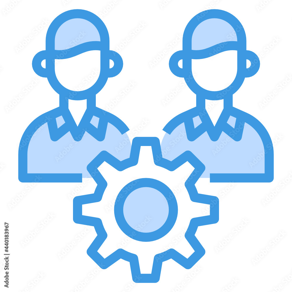 Management blue outline icon Management blue outline icon