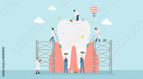 Dental health care concept vector banner illustration