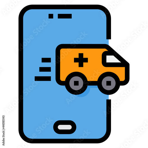Smartphone filled outline icon