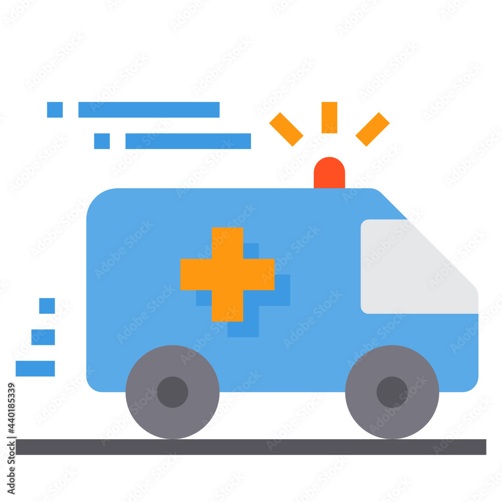 Obraz premium Ambulance flat icon