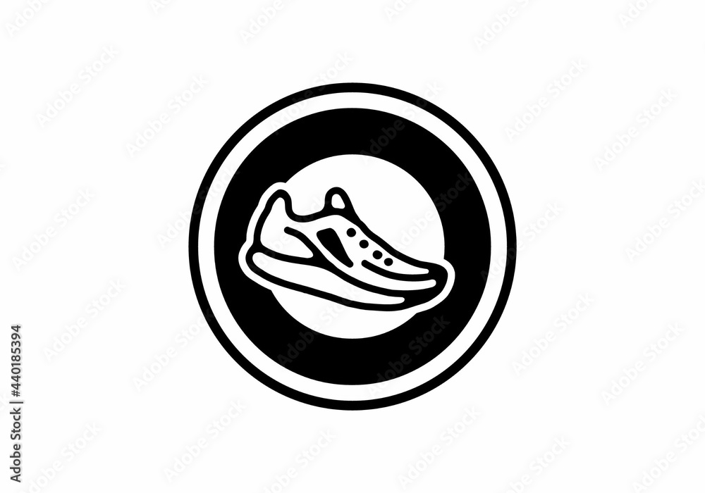 Black O initial letter with shoes in circle Black O initial letter with shoes in circle