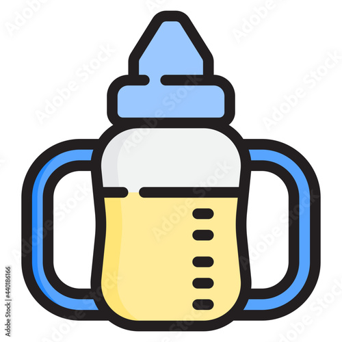 Sippy cup color line style icon