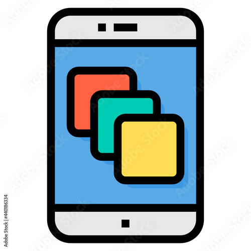 Smartphone filled outline icon