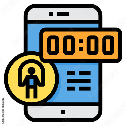 Stopwatch filled outline icon
