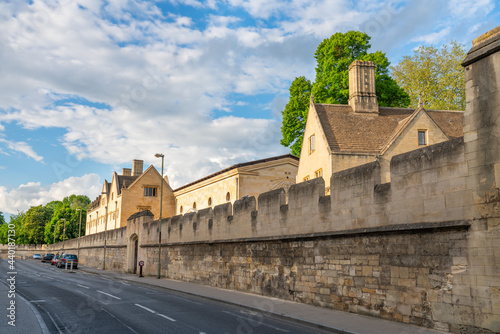 Longwall street architecture in Oxford, England 