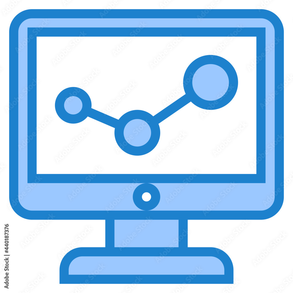 Data monitor blue style icon