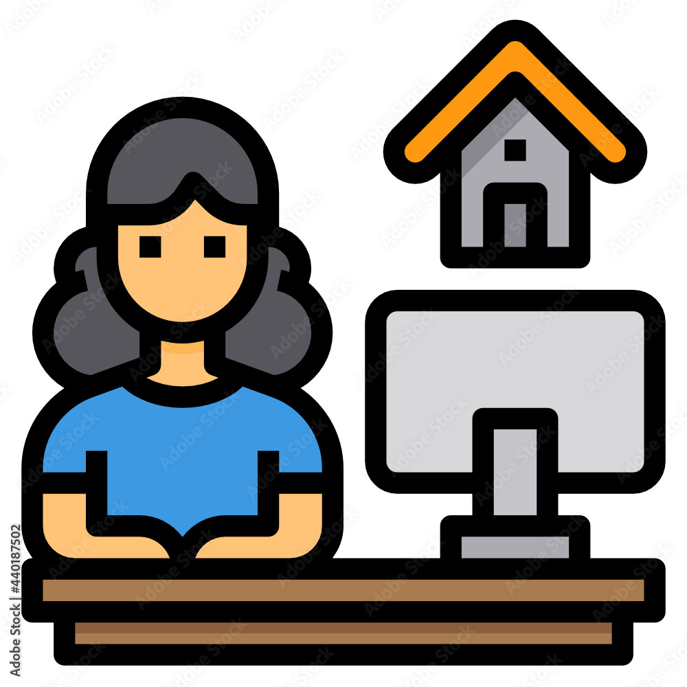 Home Office filled outline icon