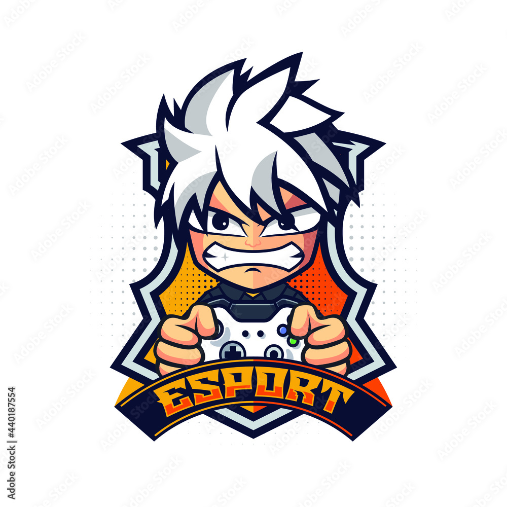 gamers mascot logo design vector with modern illustration concept style for badge, emblem and tshirt printing. gamer illustration for esport team