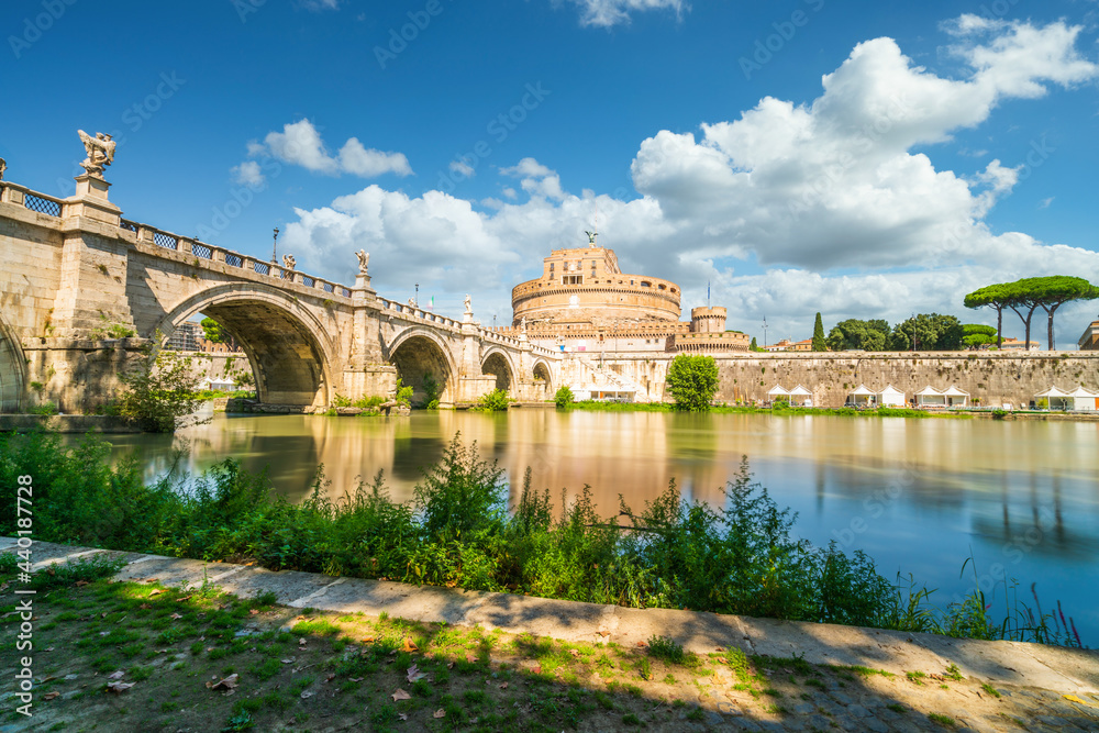 Fototapeta premium Saint Angel Castle near Tiber river in Rome