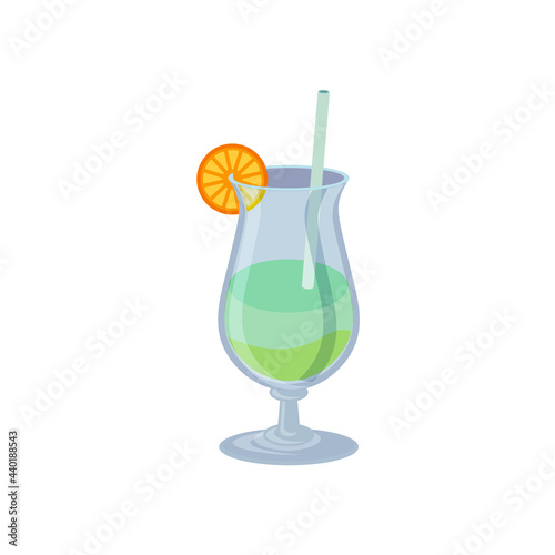 glass cocktail in an elegant cup isolated on white background. continuous line drawing doodle minimalist design