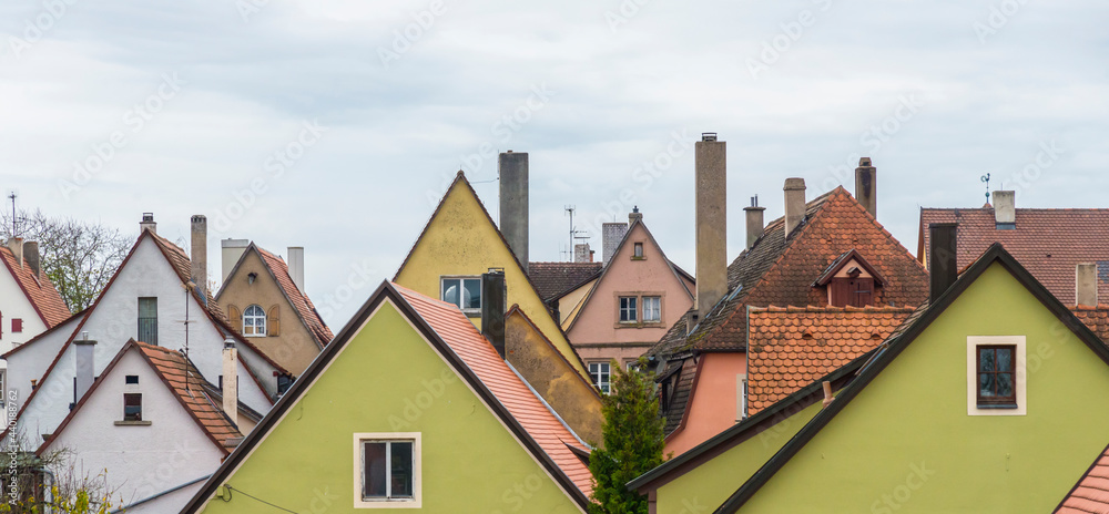 Colorful rooftops of the residences of Rothenburg