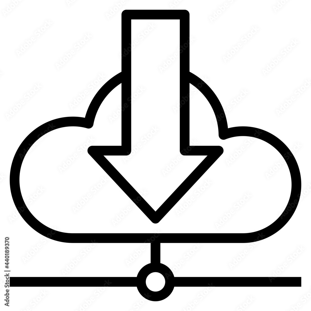 Cloud download outline style icon Cloud download outline style icon