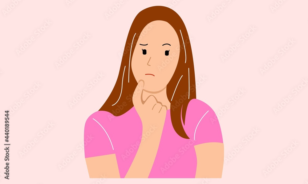 Cute thinking woman looking away