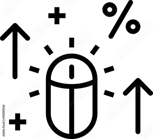 pay per click minimal line icon