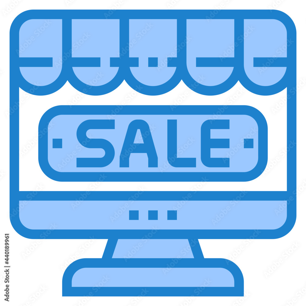 Shop sale blue style icon Shop sale blue style icon