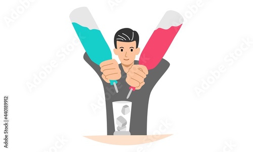 Male bartender pouring a cocktail, a man serving at the bar