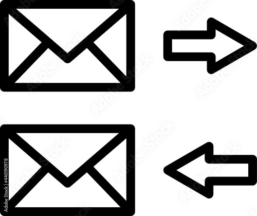 send and receive minimal line icon