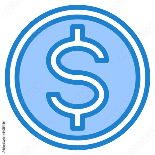 Budget planing blue style icon