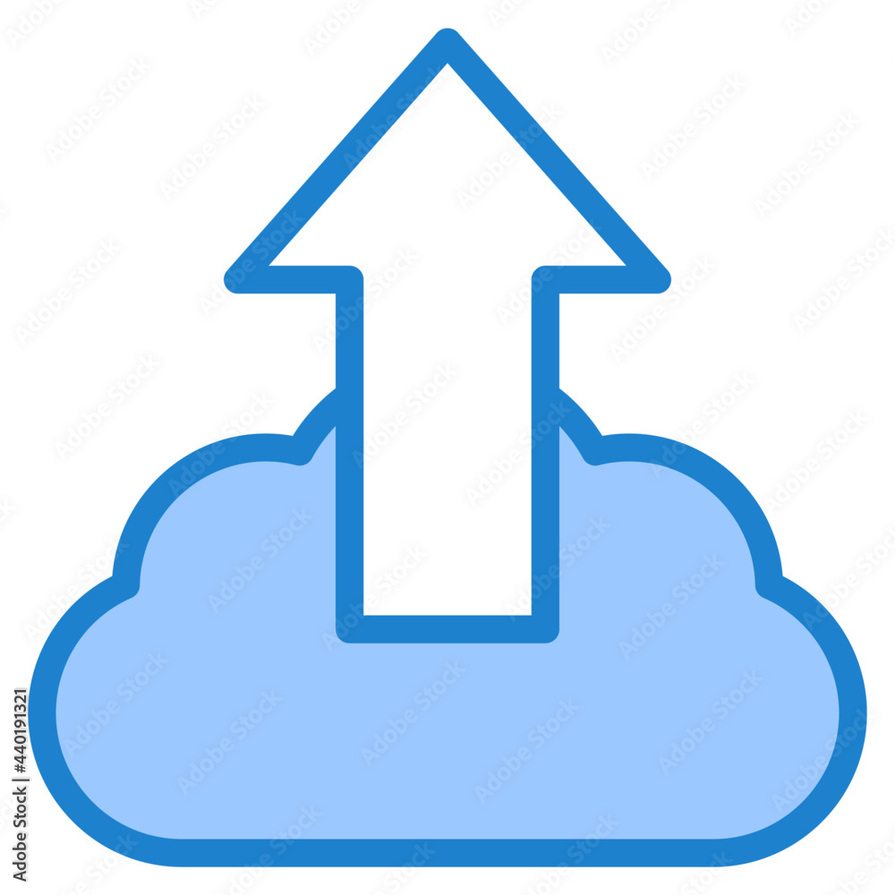 Upload information blue style icon Upload information blue style icon