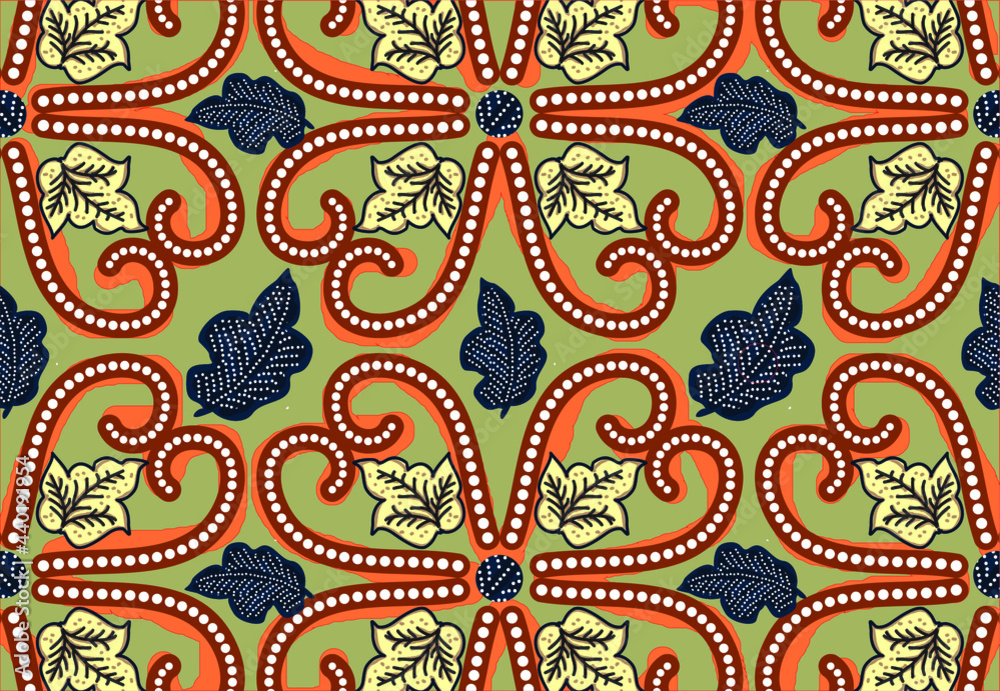 Indonesian batik motifs with very distinctive, exclusive plant patterns. vector EPS 10