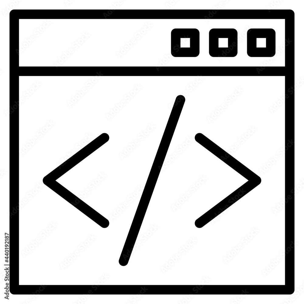 Costom coding outline style icon Costom coding outline style icon
