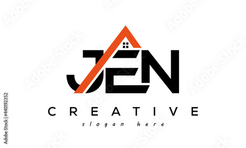 JEN letters real estate construction logo vector