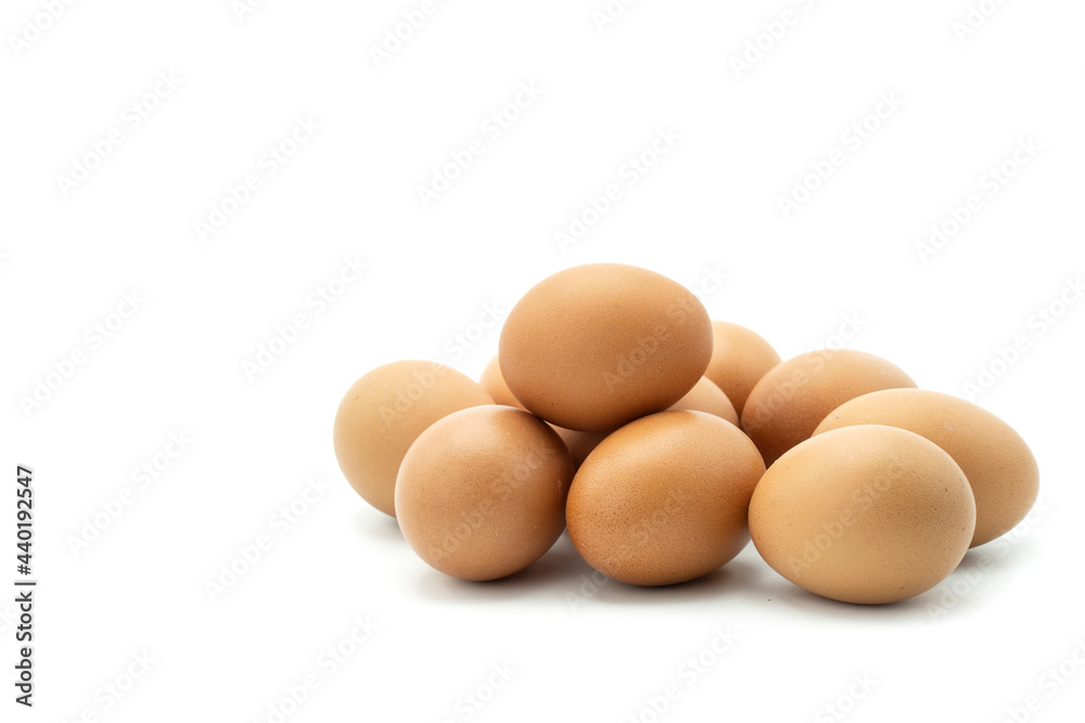 Stacking eggs isolated on white background. Stacking eggs isolated on white background.
