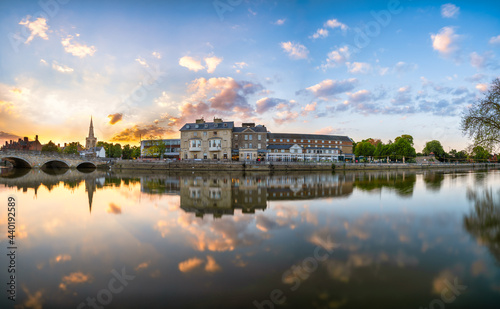 Bedford bridge sunset panorama on the Great Ouse River