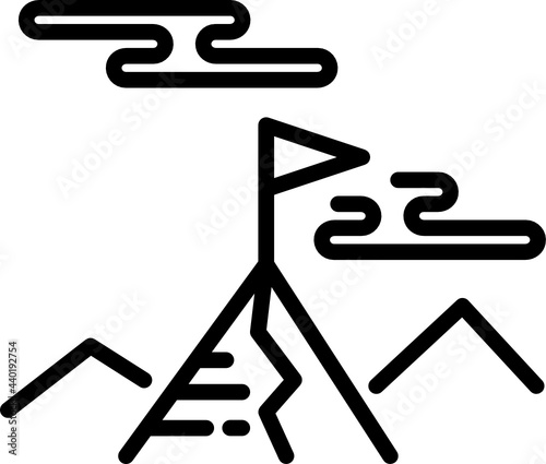 Wallpaper Mural mountain goal minimal line icon Torontodigital.ca