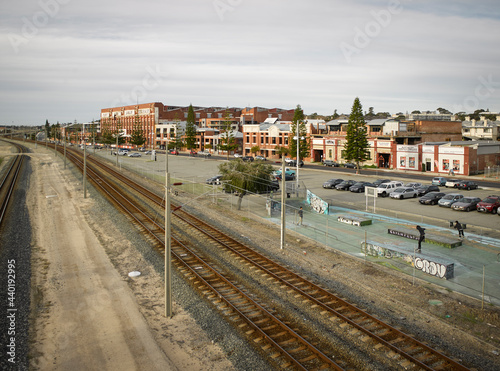 skateboard park beside train tracks in Fremantle photo