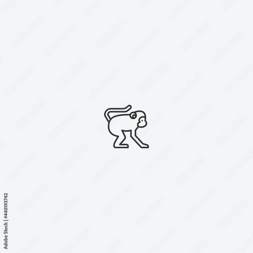 Monkey vector icon illustration sign Monkey vector icon illustration sign