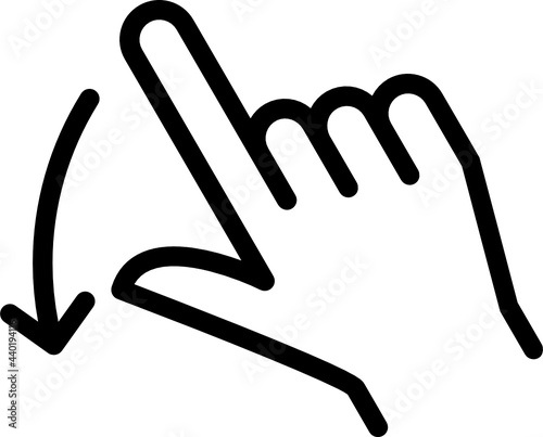 flick down minimal line icon