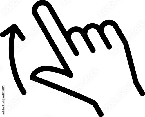 flick up minimal line icon