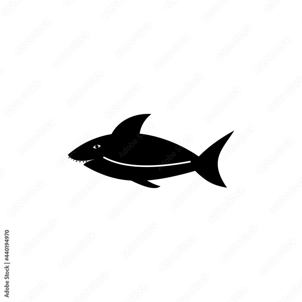 Obraz premium shark fish icon vector sign symbol