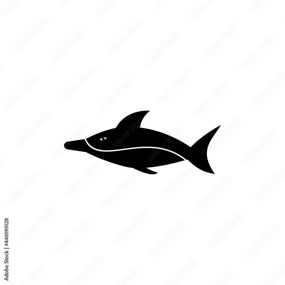 Obraz premium dolphin fish icon vector sign symbol