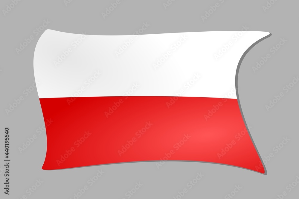 Poland waving flag emblem vector