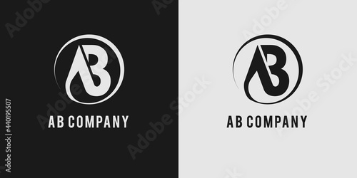 monogram vector combination letter a and b isolated circle, usable logo for business, company, industry, technology, beauty and saloon , personal signature logo design template illustration