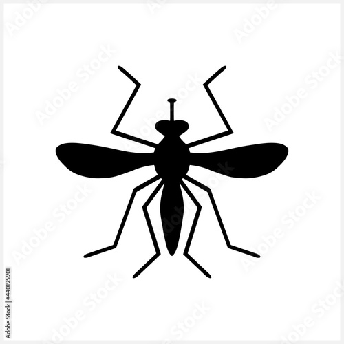 Doodle gnat icon isolated on white. Insect vector stock illustration. EPS 10