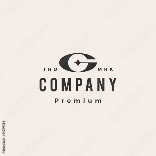 g letter star hipster vintage logo vector icon illustration