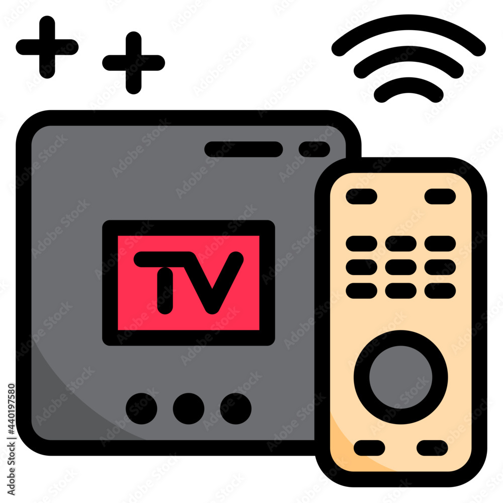 TV box color line style icon TV box color line style icon