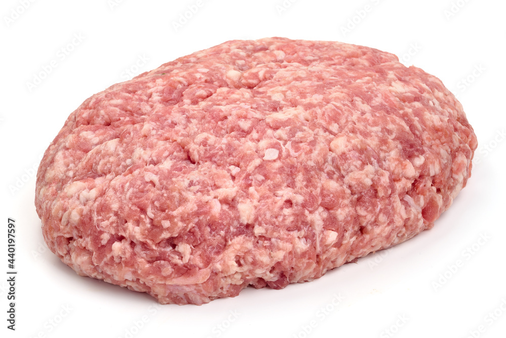 Fresh pork minced meat, isolated on white background. High resolution image. Fresh pork minced meat, isolated on white background. High resolution image.