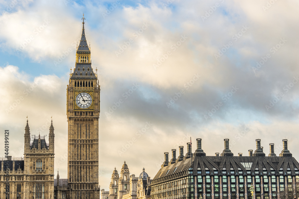 Big Ben in in afternoon light in London. England