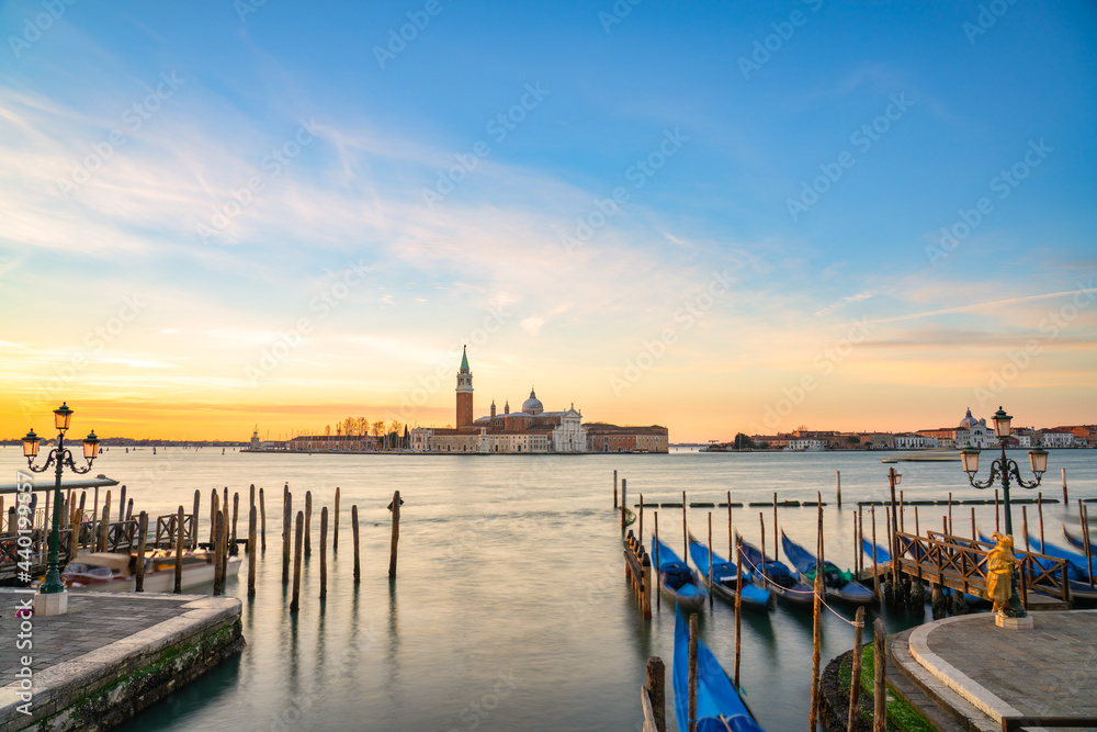 San Giorgio Maggiore Island in Venice at beautiful sunrise, Italy