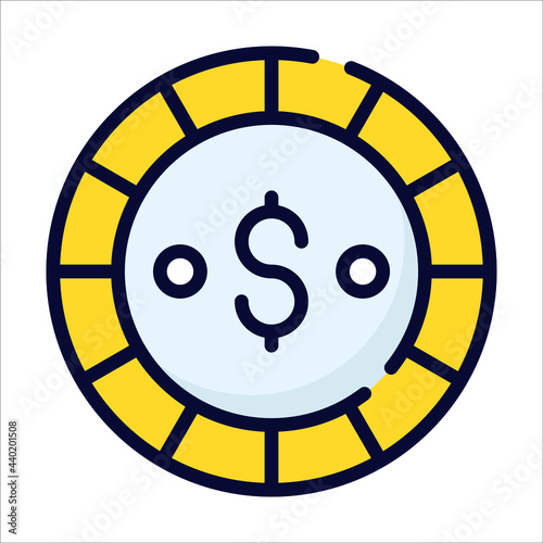 dollar, coin flat icon, vector design usa independence day icon.