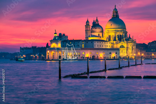 Santa Maria Della Salute cathedral at sunset in Venice. Italy © Pawel Pajor