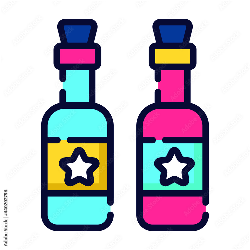 wine bottle, beer flat icon, vector design usa independence day icon. wine bottle, beer flat icon, vector design usa independence day icon.