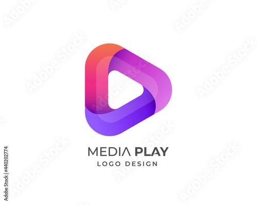 Creative Media Play Logo Design Template