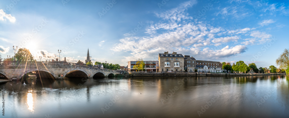 Bedford bridge panorama on the Great Ouse River