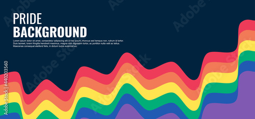 LGBT pride abstract wave background. Vector background with rainbow colors. Vector Banner Template for Pride Month