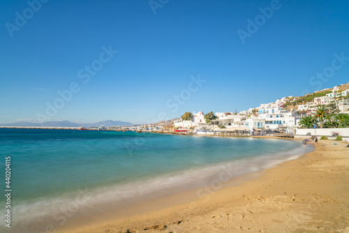 Fototapeta Naklejka Na Ścianę i Meble -  Mykonos beach on sunny day.
 Greece